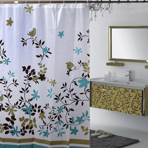 Shower Curtain Coffee Tree of Bathroom Drape Thickening Waterproof Mouldproof PEVA Shower Curtains