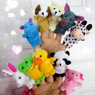 10PCS Farm Zoo Animal Finger Puppets Toys Boys Girls Babys Party Bag Filler NEW