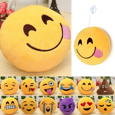 2016 6 Inch Lovely Emoji Smiley Emoticon Pillows Cushion Soft Stuffed Plush Cute Cartoon Toy Doll 12 Styles Christmas Gift Y1S1