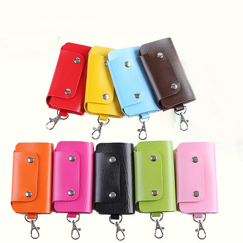 Fashion Gifts Keys Holder Organizer Manager Patent Leather Buckle Key Wallet Case Car Keychain for Women Men Brand Free Shipping