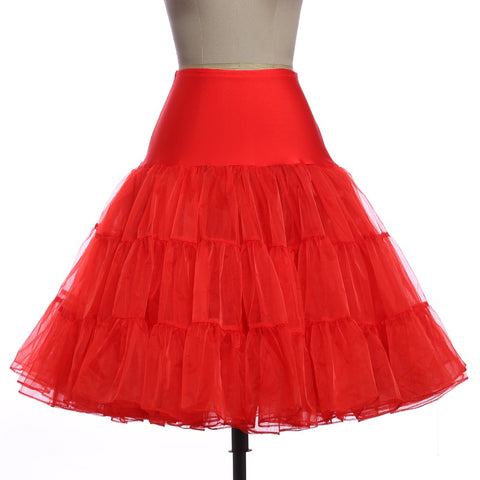 Tulle Skirts Womens Fashion High Waist Pleated Tutu Skirt Retro Vintage Petticoat Crinoline Underskirt Faldas Women Skirt Summer