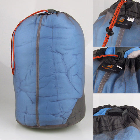 1Pcs Ultra Mesh Stuff Sack Tavel Camping Sports Ultralight Mesh Organization Home  Drawstring Storage Bag