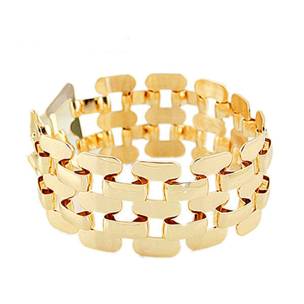 Gold Color Stainless Steel Hollow Out Punk Bracelet And Bangles Fashion Jewelry Men And Women