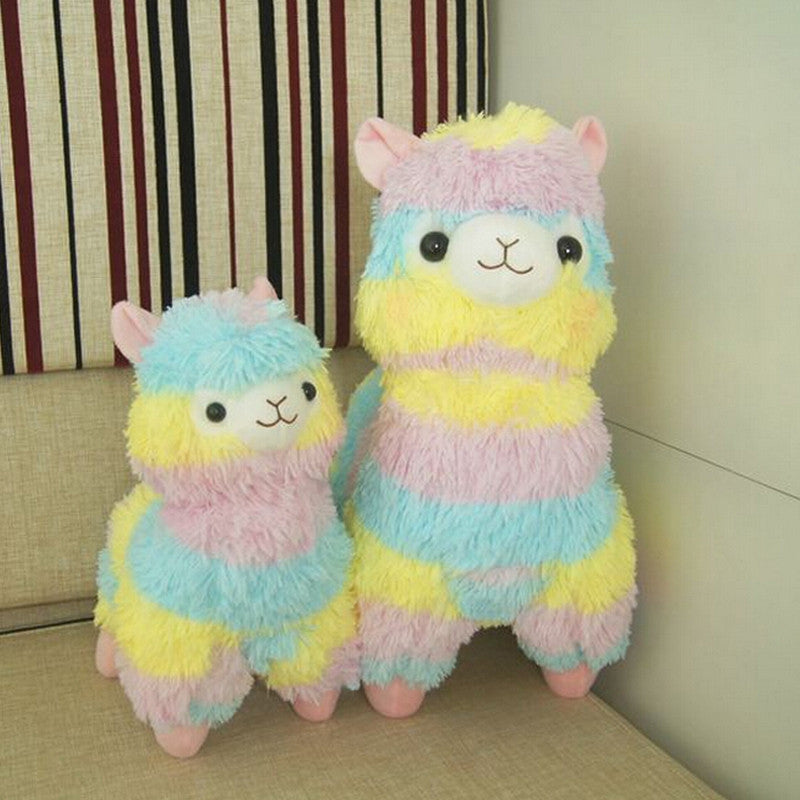 Rainbow 1* Alpaca Vicugna Pacos Plush Toy Japanese Soft Plush Alpacasso Baby Plush Stuffed Animals Alpaca Gifts 35cm and 45cm