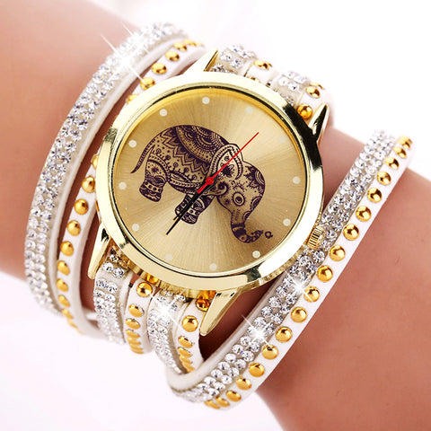 New Popular Fashion Elephant Pattern Bracelet Watches  Watch Women Dress Classical Jewelry Quartz Wristwatch XR955