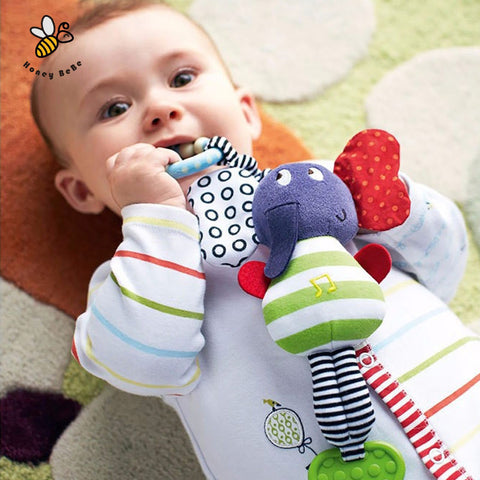 Music Elephant Baby Toys Rattle Educational Toys Teether Infant Plush Mobile Baby Toys Lather Crib Car Hanging Rattles Stroller