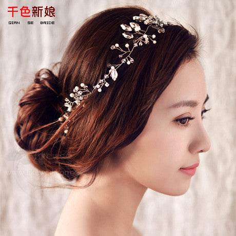 Women headband handmade hair ornaments pearl jewelry marriage crystal decoration Festival Gifts wedding party accessories milu