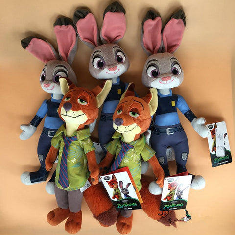 22-28cm Newest Zootopia Police Rabbit Judy Hopps and Fox Nick Wilde Movie Kids Stuffed Animal Plush Toy Cartoon Doll Baby Gift