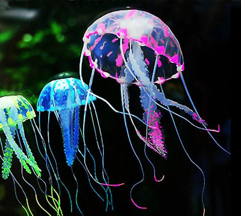 2016 Glowing Effect Fish Tank Decor Aquarium Artificial Silicone Vivid Jellyfish