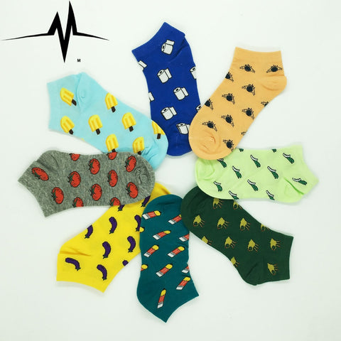 2016 New style women's sock cute fruit banana Casual spring summer Cozy cotton women short socks hosiery for gril WZ037