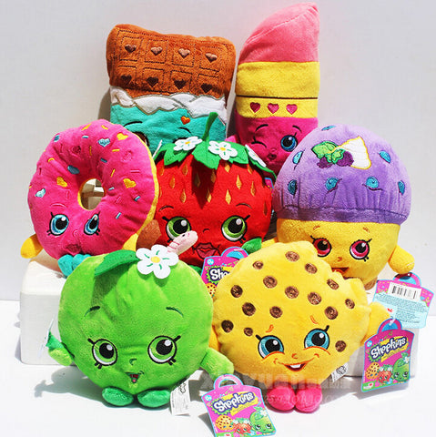 7 styles Fruit Plush Toys Strawberry Apple Cookies Donuts Lipstick Chocolate Muffin Toys for Girl Dolls & Stuffed