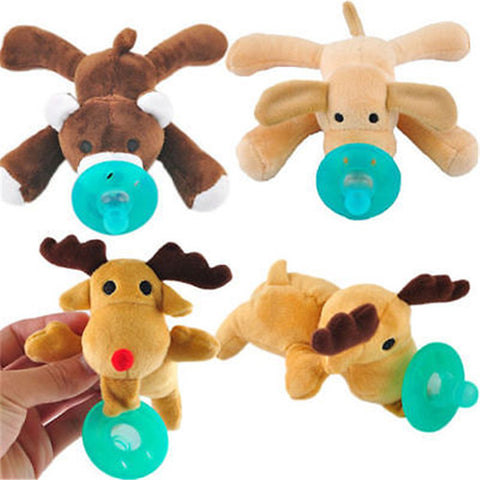 Cute Hot sale New 1Pc Infant Baby Boy Girl Silicone Pacifiers Cuddly Plush Animal Baby Nipples Cute
