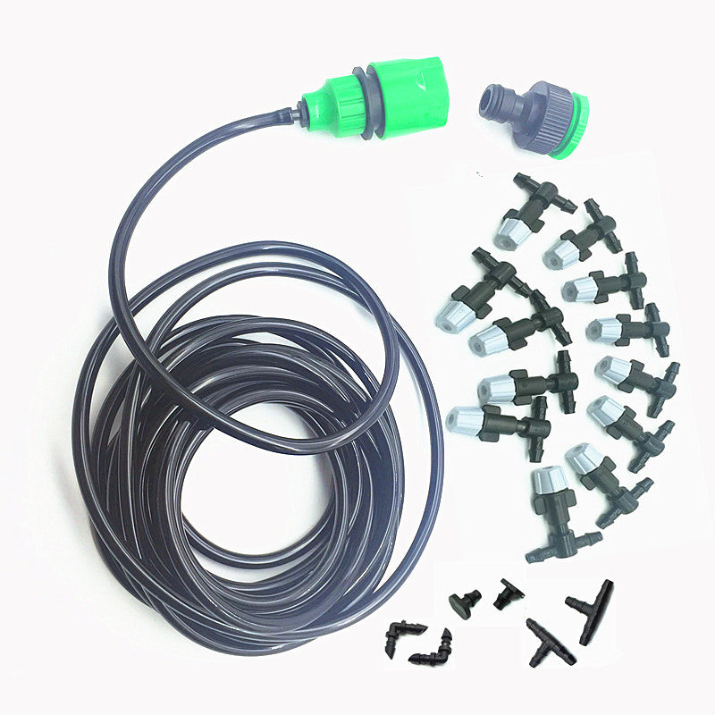 1 Sets Fog Nozzles irrigation system Portable Misting Automatic Watering 10m Garden hose Spray head with 4/7mm tee and connector