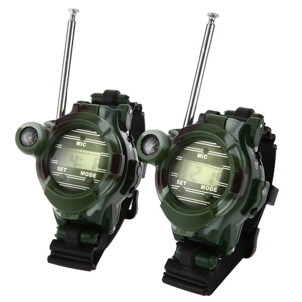 2pcs 7 In 1 Walkie Talkie Watch Camouflage Style Children Toy Kids Electric Strong Clear Range Interphone Kids Interactive Toys