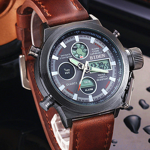Reloj Hombre 2016 Watches men luxury brand Sport dive 50m LED Military watches Genuine quartz mens watch Clock Relogio Masculino