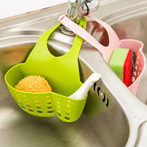 Cute Kawaii Kitchen Portable Hanging Drain Bag Drain shelf Basket Bath Storage Gadget Tools Sink Holder For kitchen