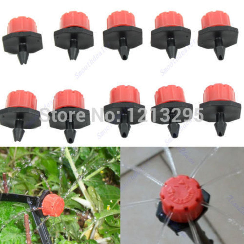 Y102 50pcs Garden Irrigation Misting Micro Flow Dripper Drip Head 1/4'' Hose