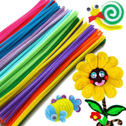 50pcs/set Plush Stick & Shilly-Stick Children's Educational Toys Handmade Art DIY Materials and Craft Materials Free Shipping