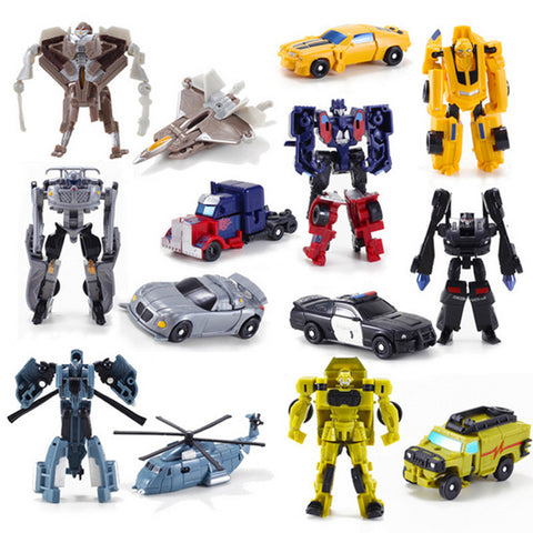New Arrival Mini Classic Transformation Plastic Robot Cars Action Figure Toys Children Educational Puzzle Toy Gifts