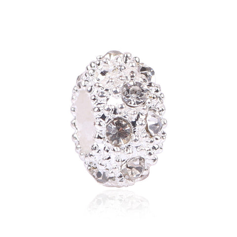 European Alloy Delicate Metal Rhinestone Bead and Pendant Fits Pandora Bracelet & Bangles for DIY Jewelry Making Charms