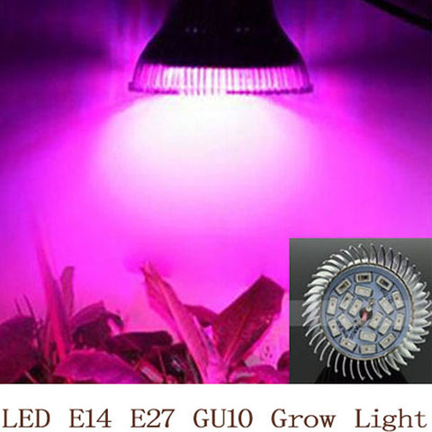 Full Spectrum LED Grow Light 18W E14 /E27/GU10 Spotlight Lamp Bulb Flower Plant Greenhouse Hydroponics System 110V 220V Grow Box