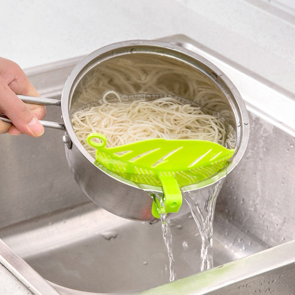 1PC Durable Clean Leaf Shape Rice Wash Sieve Beans Peas Cleaning Gadget Kitchen Clips Tools