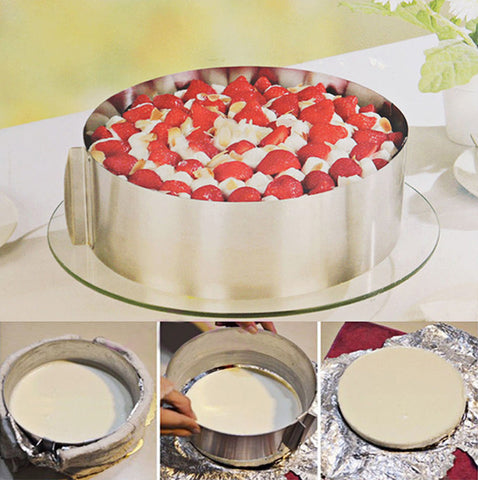 New Arrival Hot Sale Retractable Stainless Steel Circle Mousse Ring Baking Tool Set Cake Mould Mold Size Adjustable Bakeware