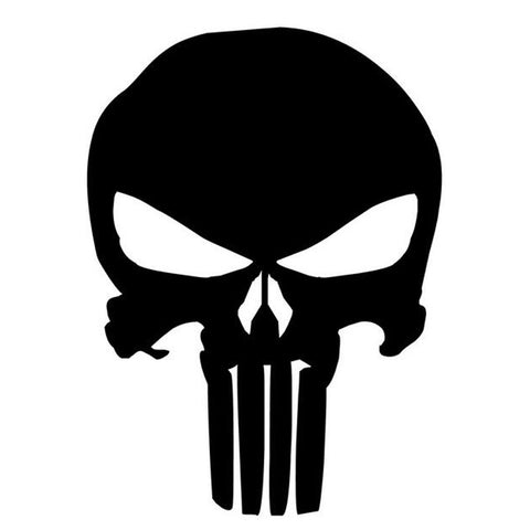 9.5*14CM PUNISHER Skull Film Classic Car Stickers Motorcycle Decals Car Accessories Black/Silver C2-0127
