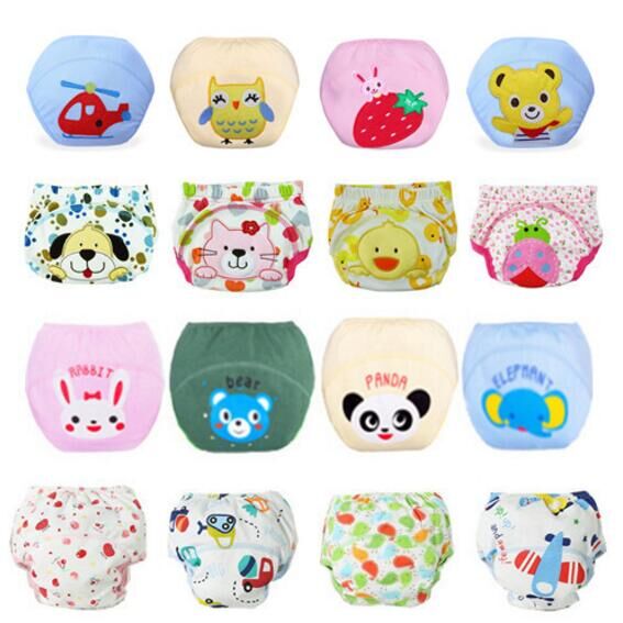 1 Piece Baby Training Pants Baby Diaper Reusable Nappy Washable Diapers Cotton Learning Pants 19 Designs Free Shipping