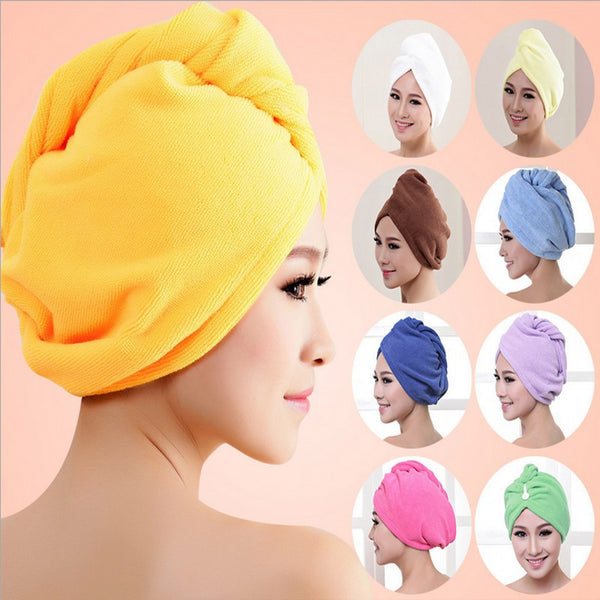 free shipping Lady Turban microfiber fabric thickening dry hair hat super absorbent quick-drying hair Shower cap Bath towel