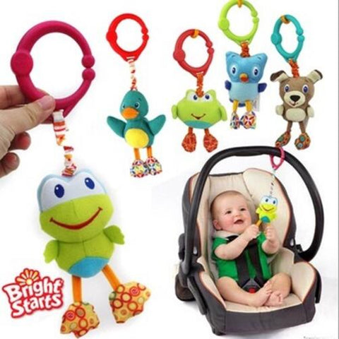 American Quality Baby Toys Colorful Cute animal pendant for Stroller and Crib Black dog Green frog owl dolls