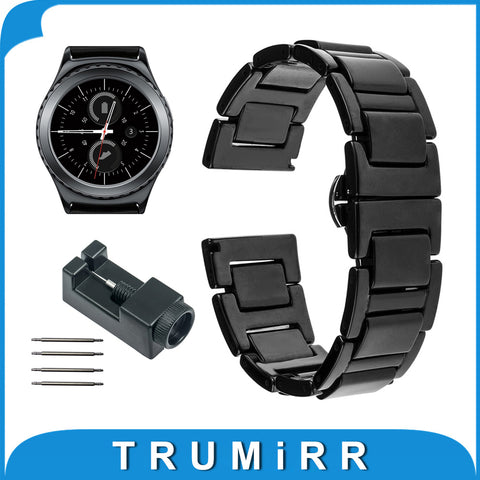 20mm Ceramic Watchband for Samsung Gear S2 Classic R732 & R735 Moto 360 2 Gen 42mm Men 2015 Smart Watch Band Link Strap Bracelet