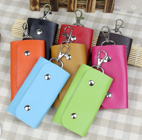Hot Sale Fashion New Style Pu Leather Quality Solid Colors Keychain Car Housekeeper Holders Key Wallets For Men Free Shipping