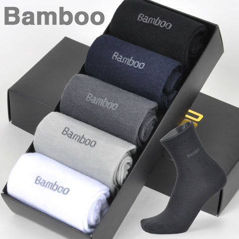 Brand New Men Bamboo Fiber Socks High Quality Casual Breatheable Anti-Bacterial Summer Autumn Man Long Sock 5pairs / lot