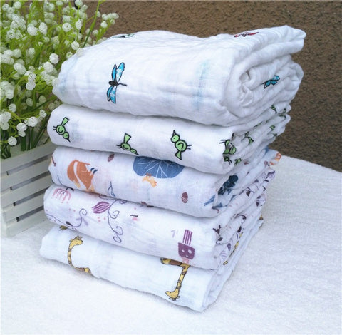 infant Muslin Cotton Soft Newborn Baby Bath Towel summer Swaddling Blankets Multi Designs Functions Baby bedding Wrap swaddle