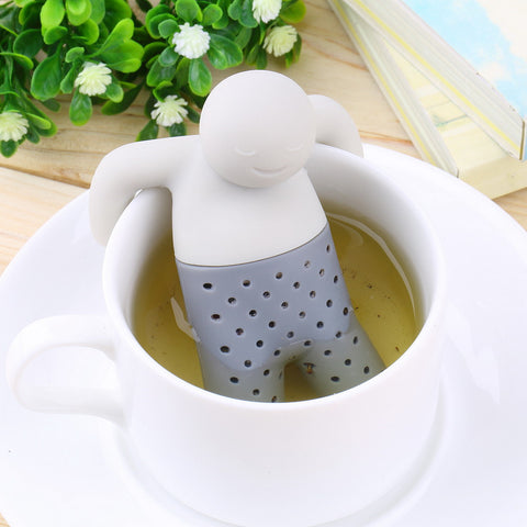 Unique Cute Tea Strainer, Interesting Life Partner Cute Mr Teapot Silicone Tea Infuser Filter Teapot for Tea & Coffee Drinkware