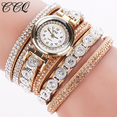 CCQ Fashion Women Rhinestone Watch Luxury Women Full Crystal Wrist Watch Quartz Watch Relogio Feminino Gift C43