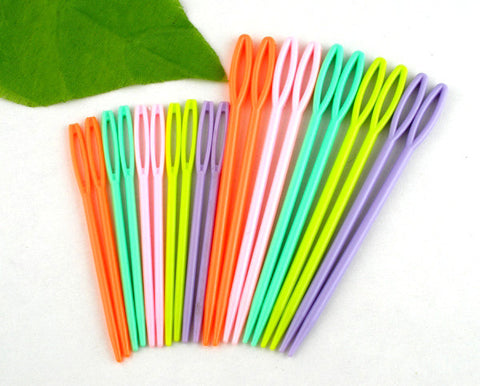 Hot 20PCs Mixed Multicolor Plastic Knitting Needles Needlework Sewing Tool Needle Arts & Crafts 1 Set 7cm 9.5cm