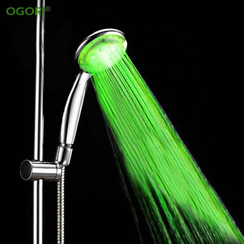 LED Shower Head Bathroom Waterfall Shower Bath Sprinkler Bath Showering 7 Color Automatic Changing Bathroom Accessories