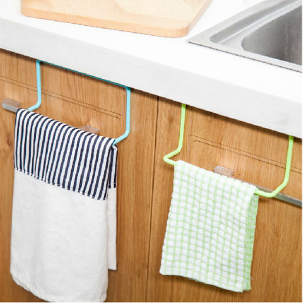 Kitchen Cupboard Door Back Style Single Bar Towel Rack Plastic Towel Rack Rag Hanging Multipurpose Utility C