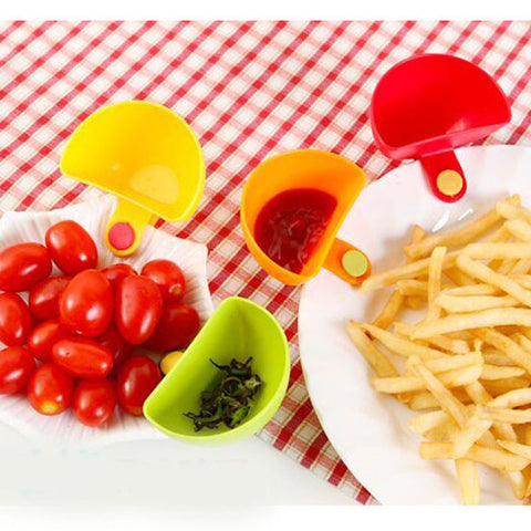 New Sale!!! 4 PCS/Set Assorted Salad Sauce Ketchup Jam Dip Clip Cup Bowl Saucer Tableware Kitchen