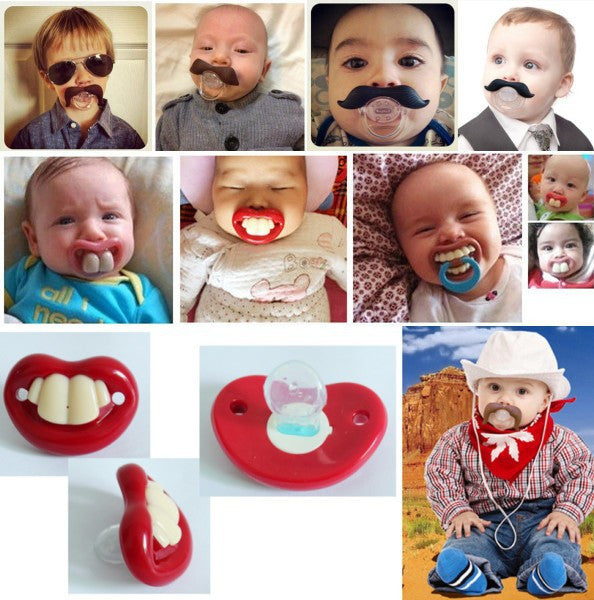 Funny Pacifiers Silicone Baby Pacifier Nipple Dummy Baby Soother Joke Prank  Nipples Teether Pacifier Clips Chupetes Para Bebes