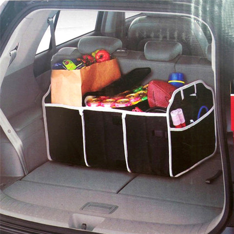 Collapsible Black Car Trunk Organizer Toys Food Storage Truck Cargo Container Bags Box Car Stowing Styling Auto Accessories