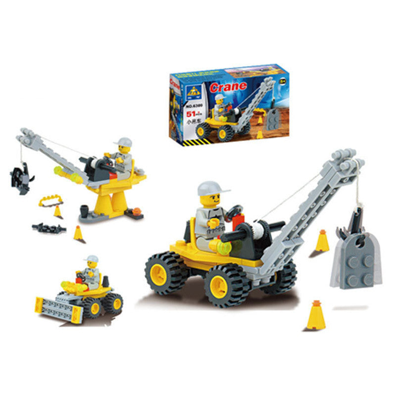 New Arrival 51pcs/set DIY Building Blocks Toy Mini Crane Action Figure Toy Children Puzzle Toy Wholesale