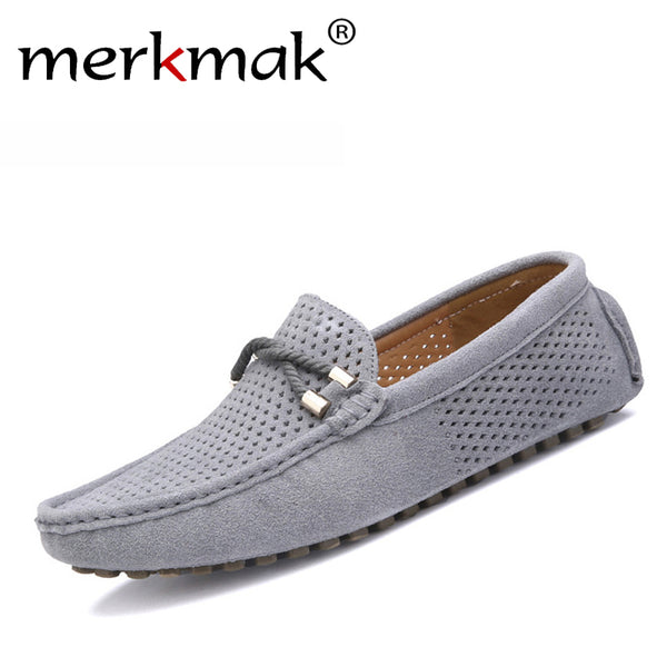 Summer genuine leather men shoes casual driving shoes leather mocassin soft breathable men flats brand shoes suede men loafers