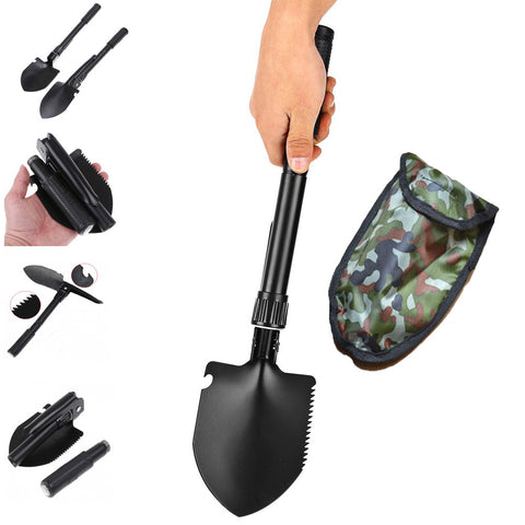 NEW Multi-function Military Portable Folding Camping Shovel Survival Spade Trowel Dibble Pick Emergency Garden Outdoor Tool