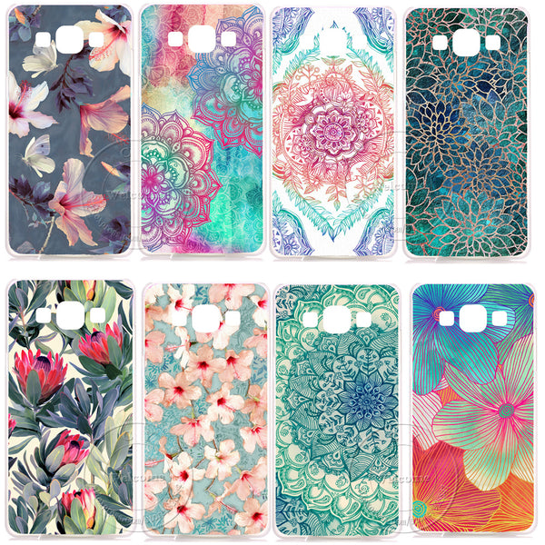 Mandala Flower Datura Floral Clear Hard Plastic Case Cover For Samsung Galaxy A3 A5 A7 A8 J1 J5 J7 2016 2017 A300 A500 A700