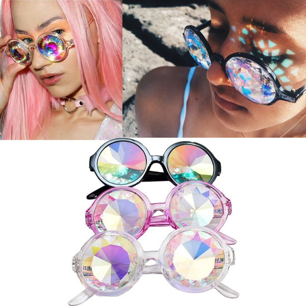 2016 Fashion Retro Round Kaleidoscope Sunglasses Men Women Designer Eyewear Kaleidoscope lens Glasses oculos de sol