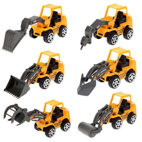 6PCS Kids Mini Car Toys Lot Vehicle Sets Educational Toys Engineering Vehicle Model for Children Gift