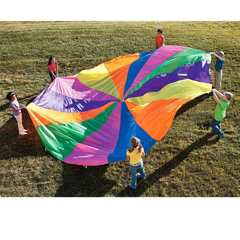 8 Handles 2m Kids Play Rainbow Outdoor Parachute Multicolor Nylon Kids Toy Parachute Suitable For 4-8 people Outdoor Fun Sports